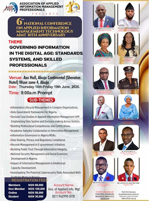 6TH National Conference on Applied Information Management Technology – AIMT 10th Anniversary